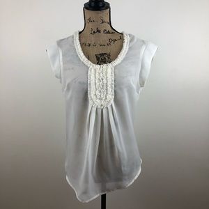BLACK RAINN CREAM SHEER BLOUSE